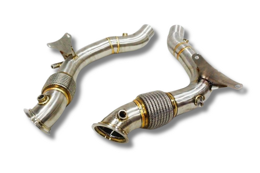 FERRARI 488 PISTA DUAL DECAT DOWNPIPE SET, STAINLESS STEEL - BOLT ON